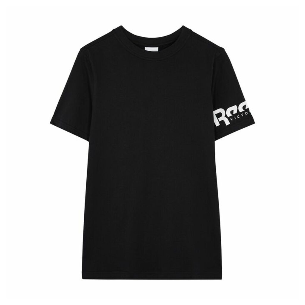 Reebok X Victoria Beckham Black Logo-print Cotton T-shirt