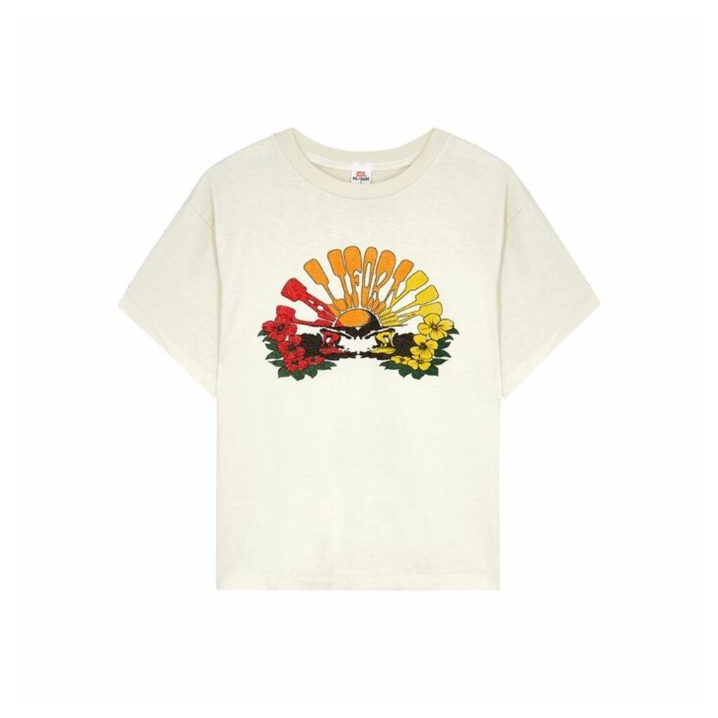RE/DONE Off-white Printed Cotton T-shirt