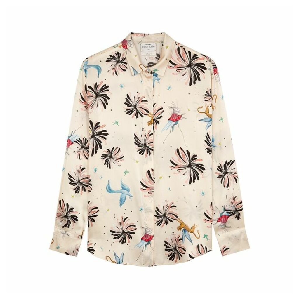 Forte forte Ivory Printed Silk Blouse
