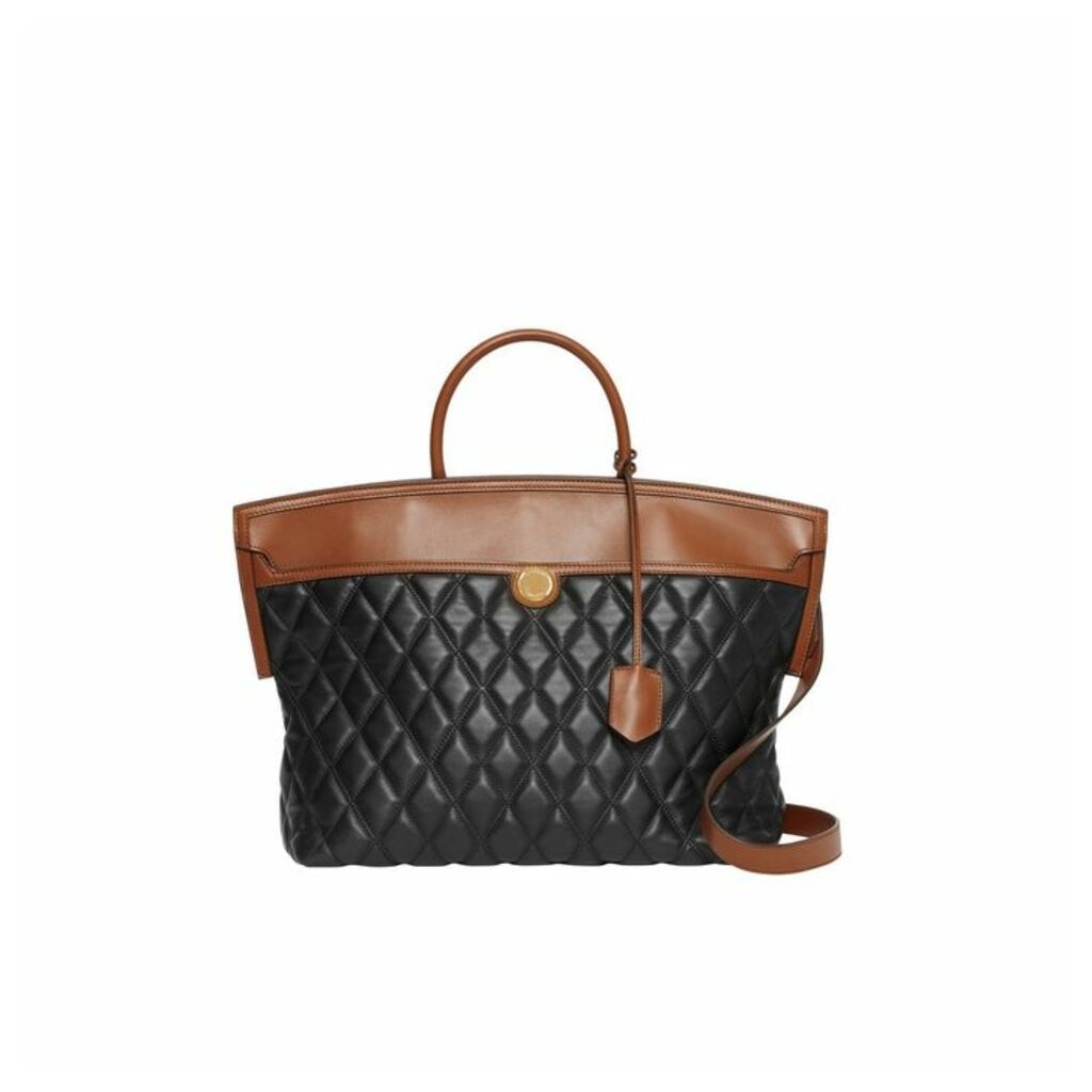 Burberry Quilted Lambskin Society Top Handle Bag