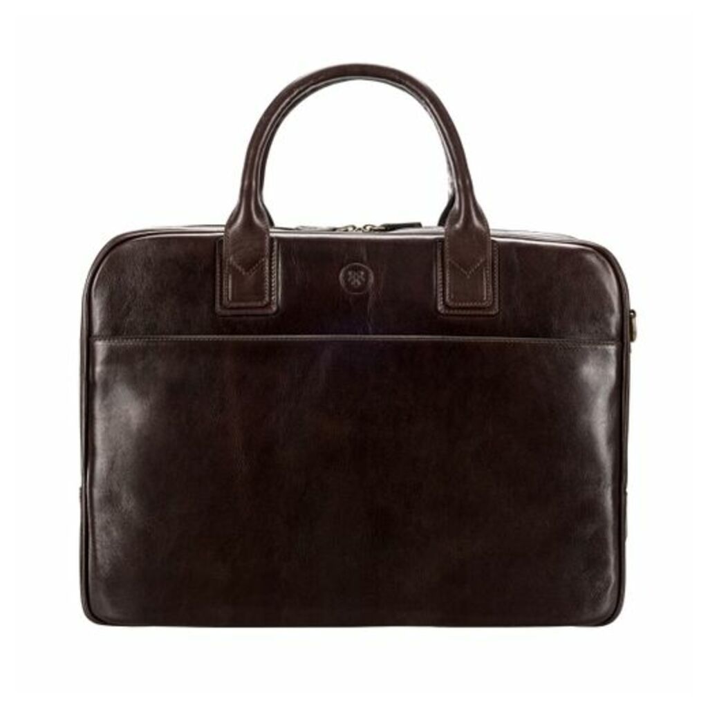 Maxwell Scott Bags Chocolate Leather Business Bag For Macbook
