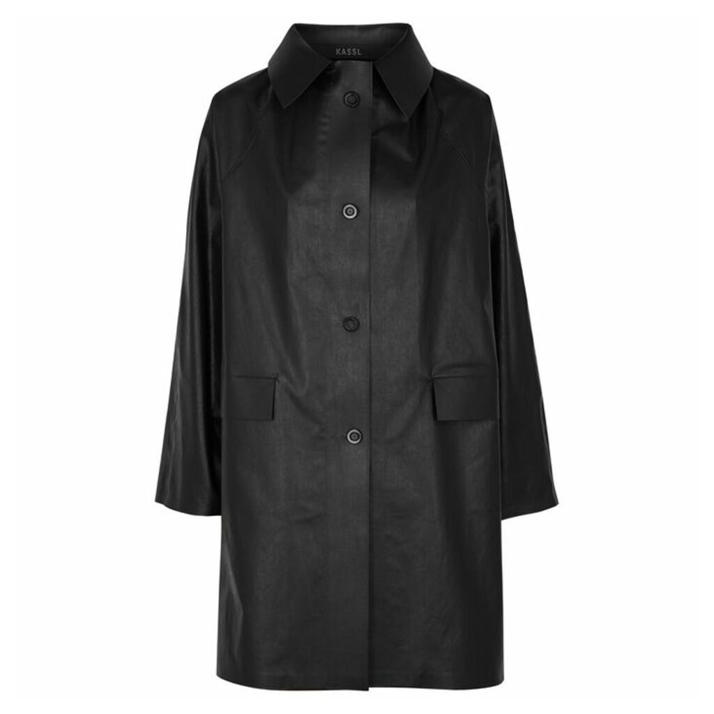 KASSL Black Coated Cotton-blend Jacket