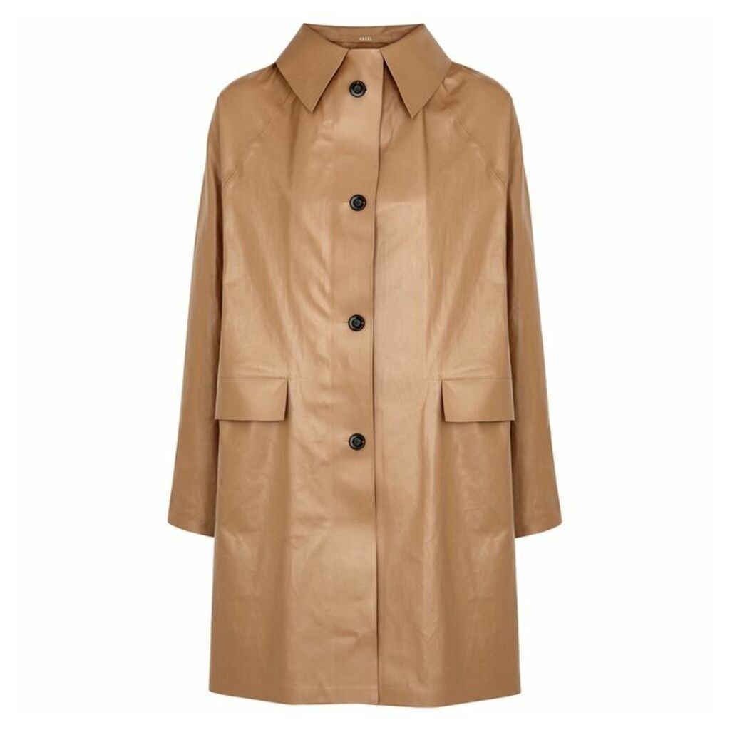 KASSL Mocha Coated Cotton-blend Coat