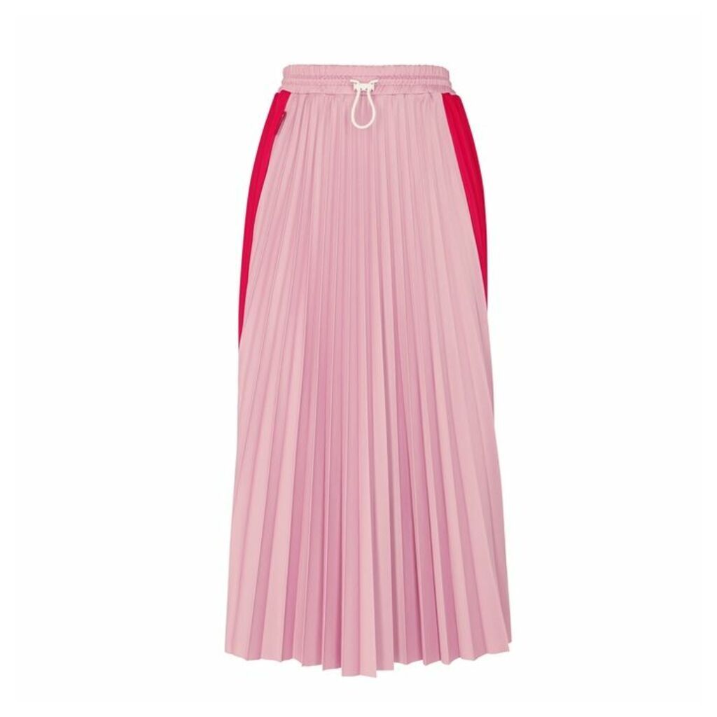 Moncler Two-tone Pleated Midi Skirt