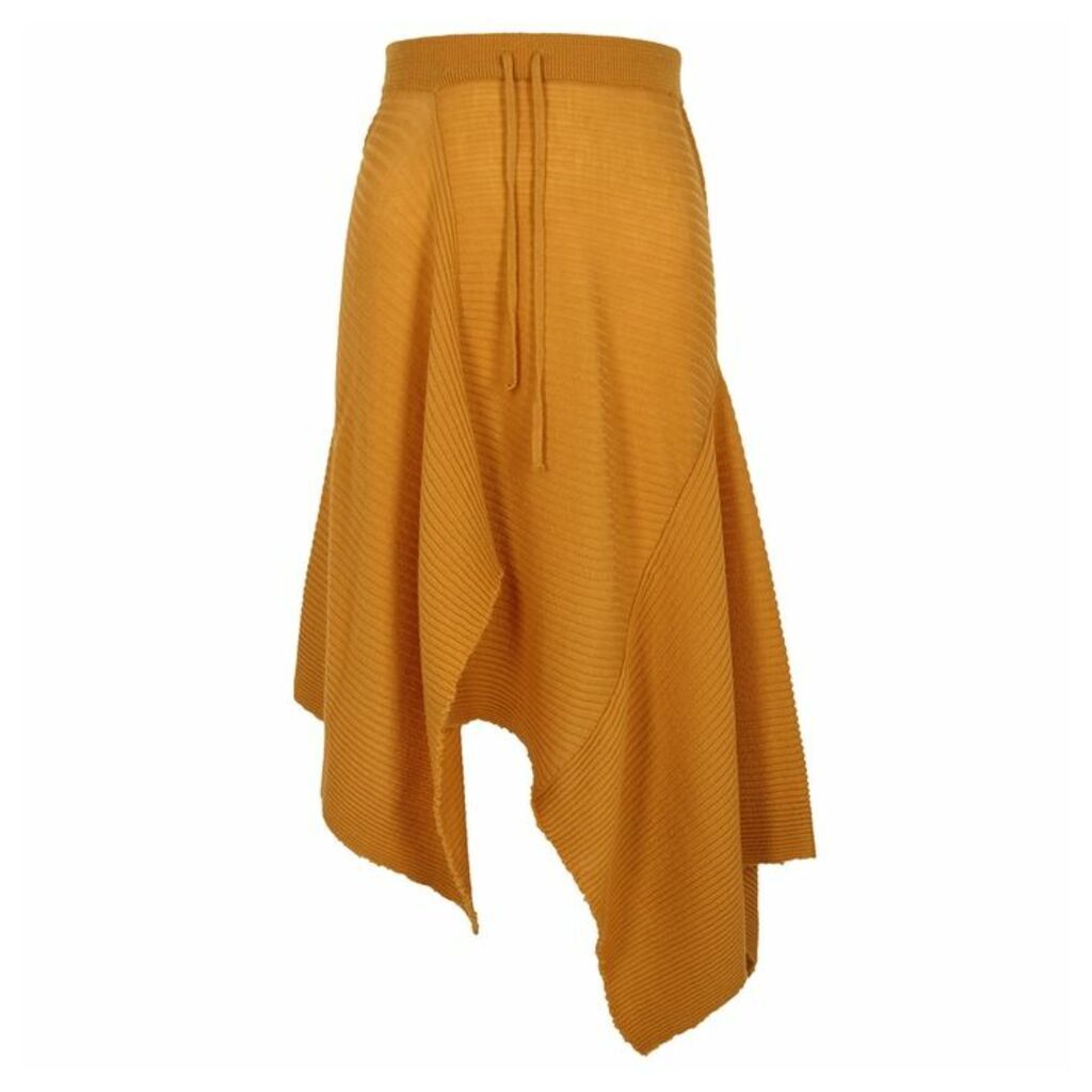 MARQUES' ALMEIDA Mustard Ribbed-knit Wool Skirt