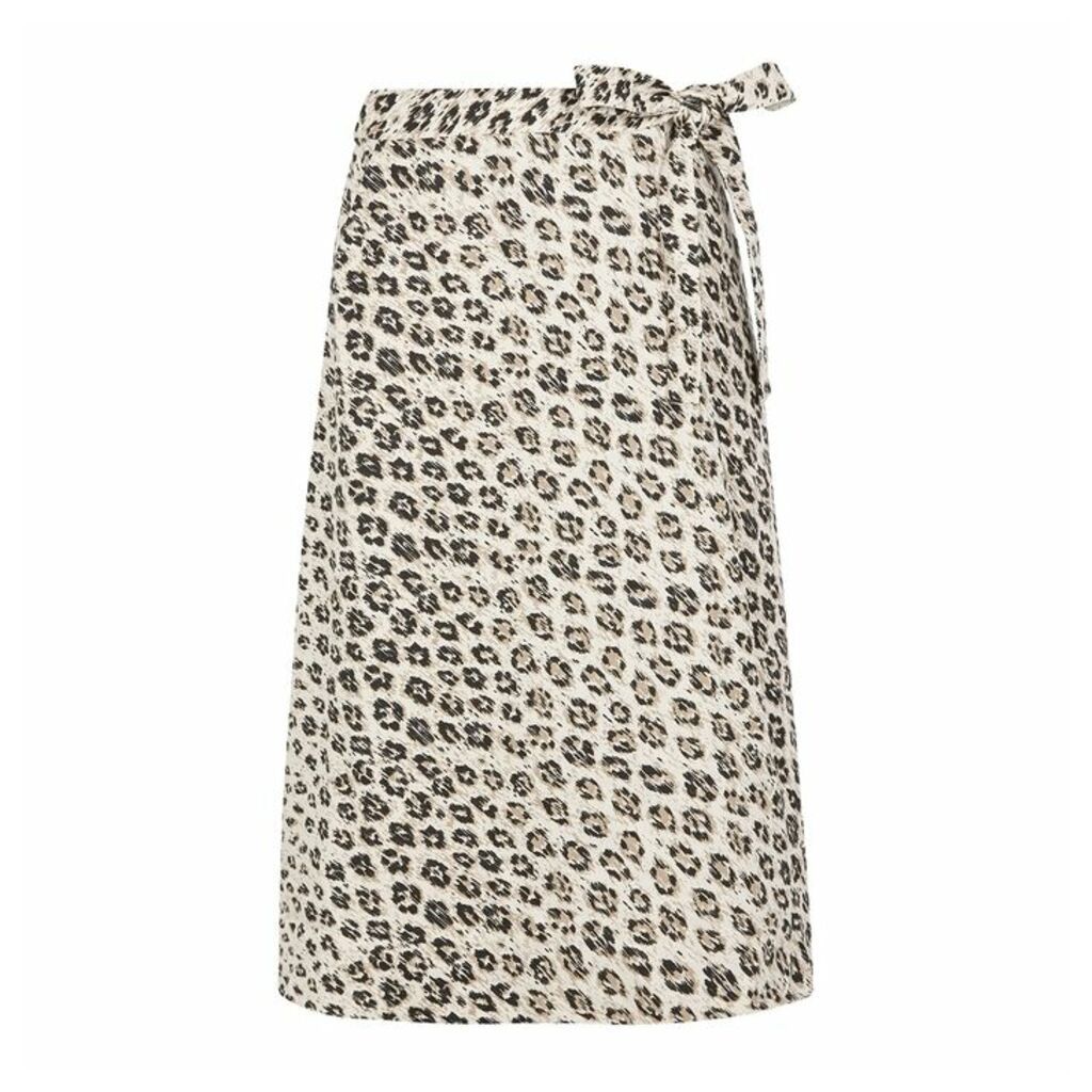 Joie Leopard Linen Skirt