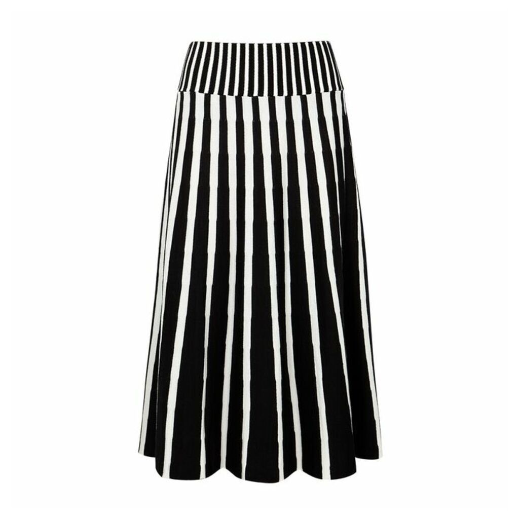 MSGM Monochrome Wool-blend Midi Skirt