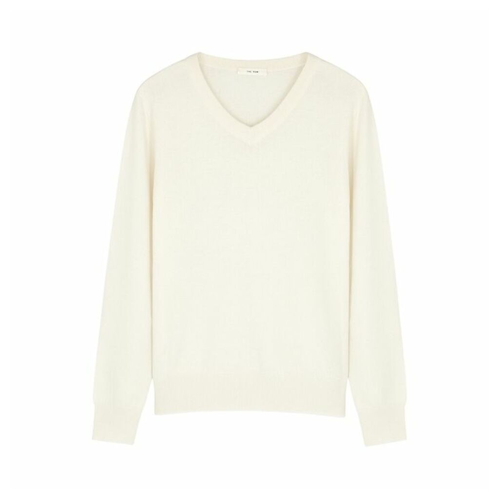 THE ROW Maley Ivory Cashmere Jumper