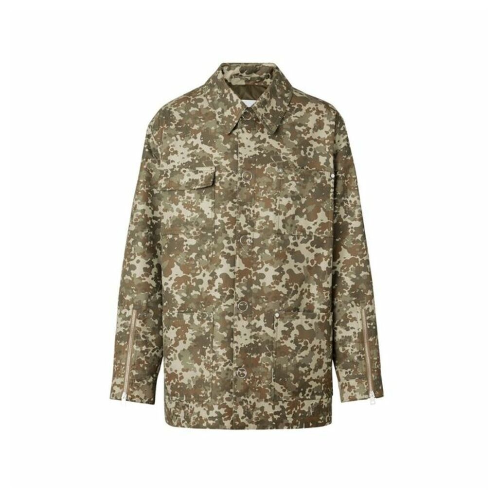 Burberry Camouflage Print Cotton Gabardine Field Jacket