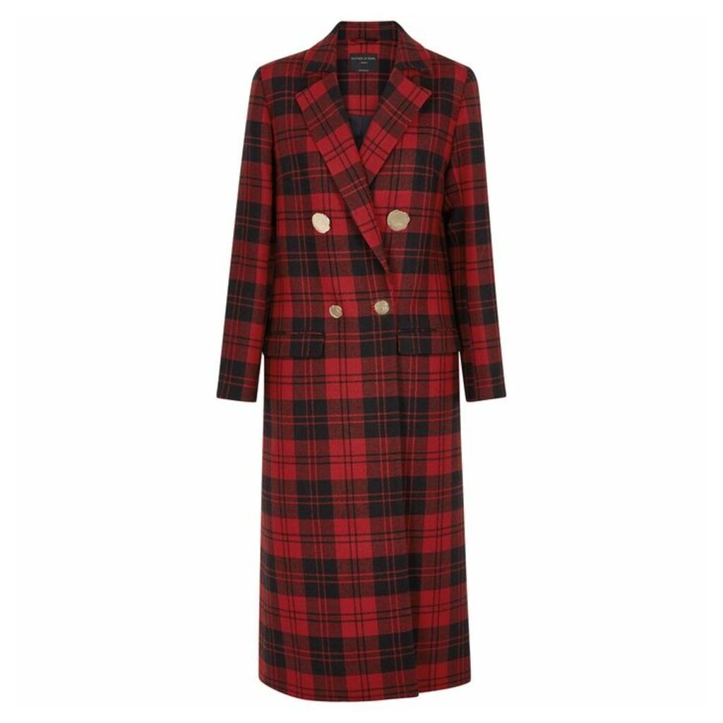 Mother Of Pearl Mable Plaid Double-breasted Wool Coat