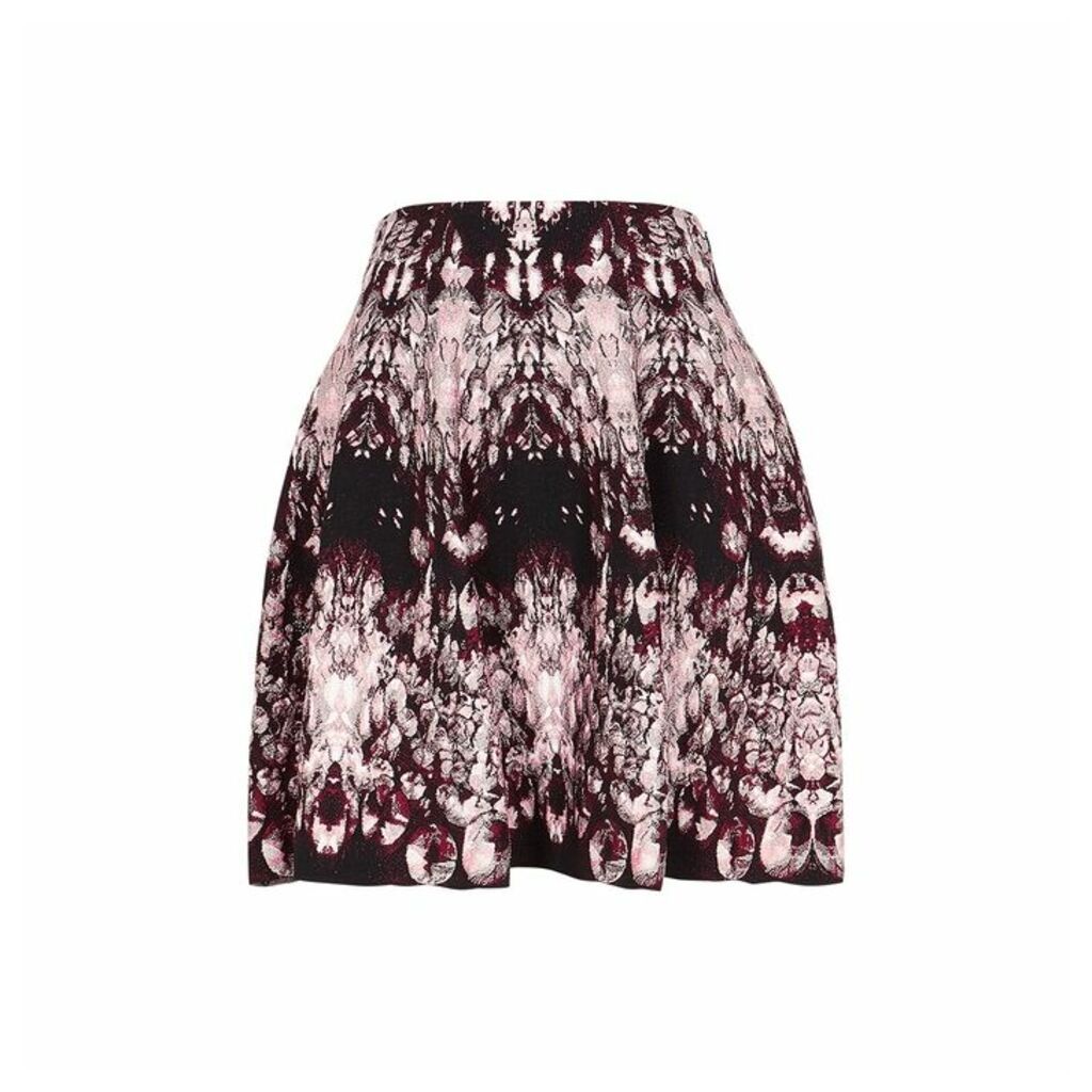 Alexander McQueen Crystal-jacquard Stretch-knit Mini Skirt