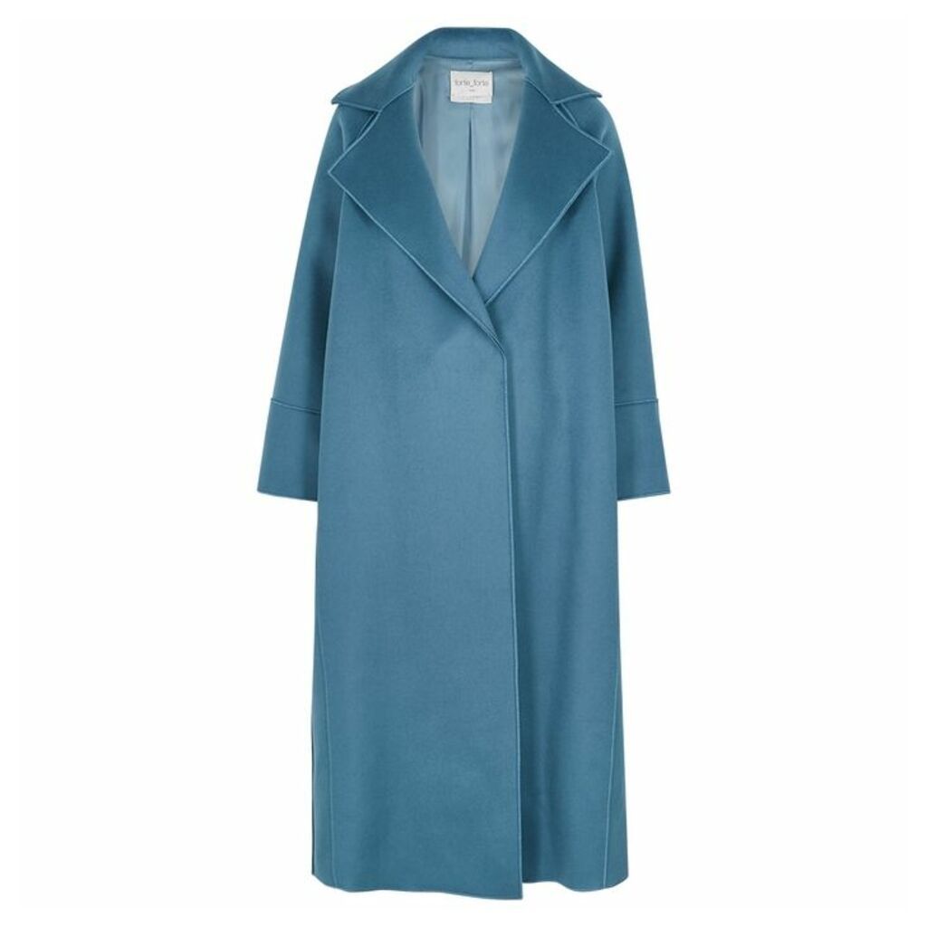 Forte forte Blue Wool-blend Felt Coat