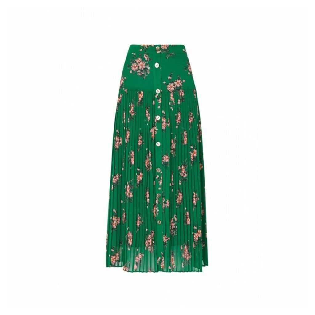 Kitri Kristi Floral Print Pleated Skirt