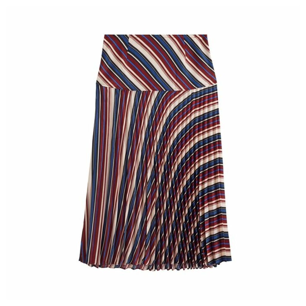 Jigsaw Irregular Stripe Pleated Skirt