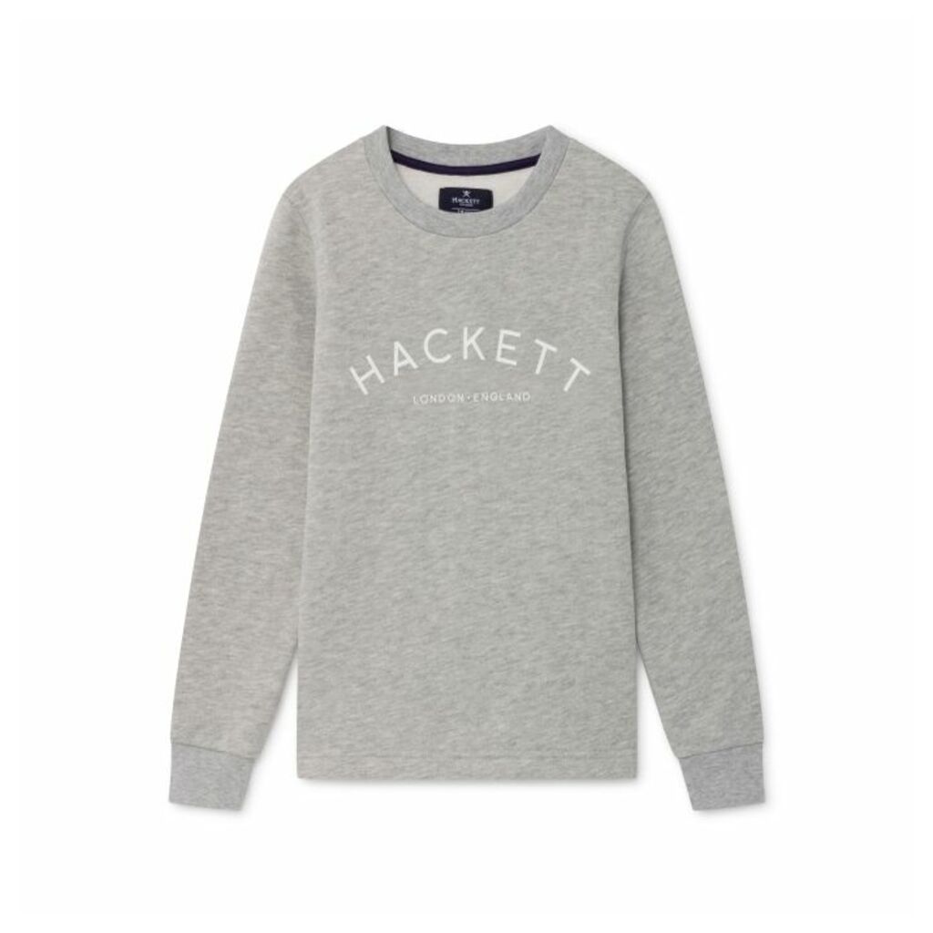 Hackett Logo Detail Cotton Blend Crew Neck Sweater