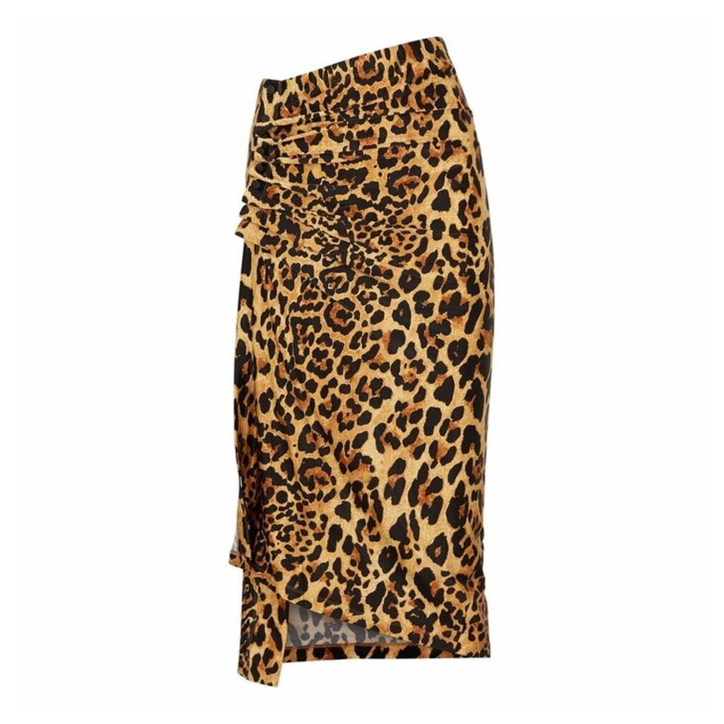 Paco Rabanne Leopard-print Stretch-jersey Midi Skirt
