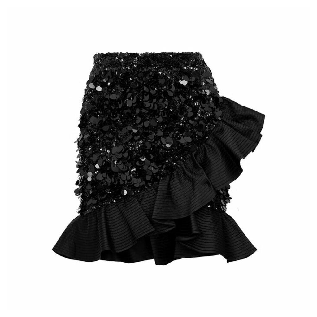 Angelys Balek X Anna Dello Russo Black Sequin Mini Skirt
