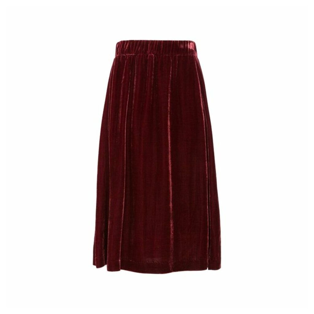 Gerard Darel Mid-calf Length Velvet Panelled Tally Skirt