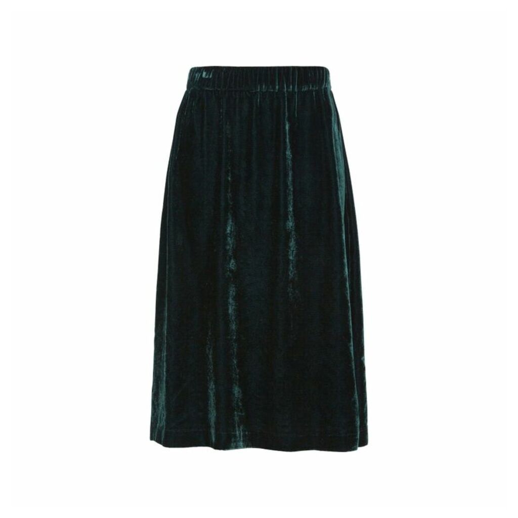 Gerard Darel Mid-calf Length Velvet Panelled Tally Skirt