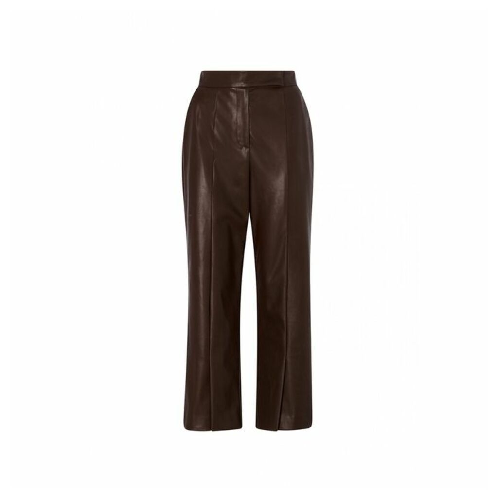 Kitri Roberta Brown Faux Leather Trousers