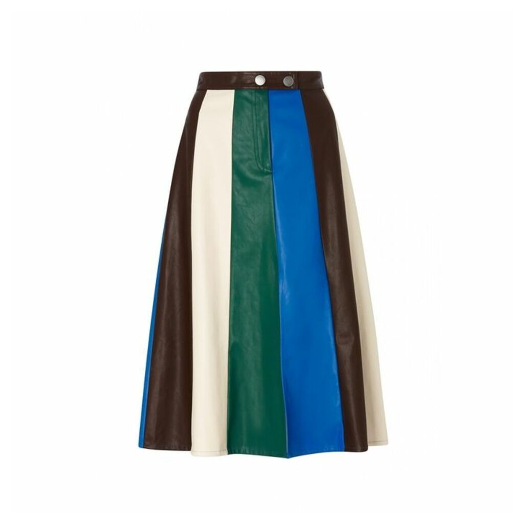 Kitri Tatiana Faux Leather Midi Skirt
