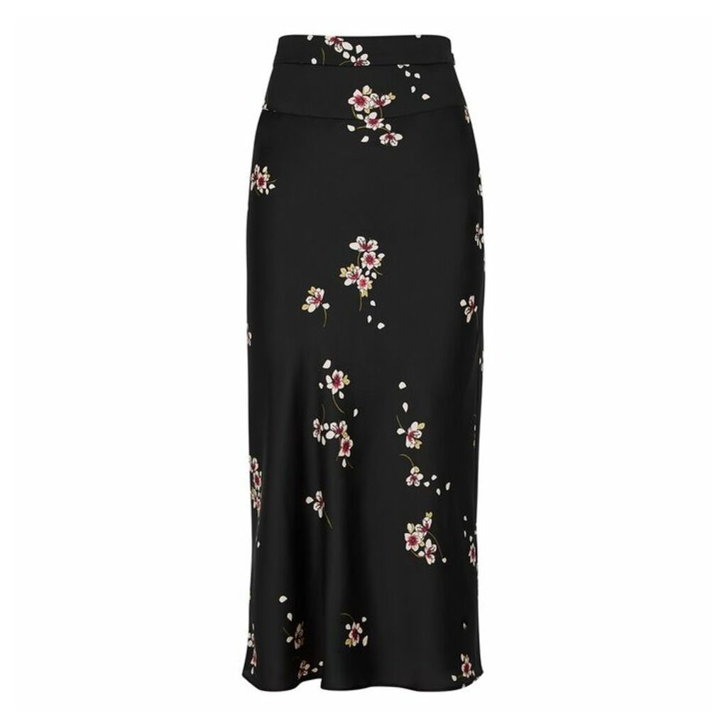 Free People Normani Floral-print Satin Midi Skirt