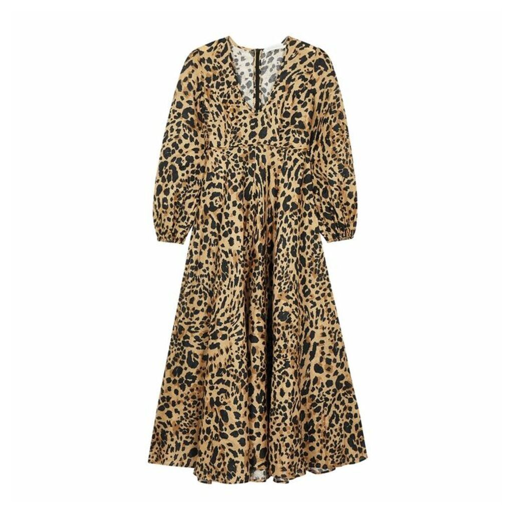 Zimmermann Veneto Leopard-print Linen Dress