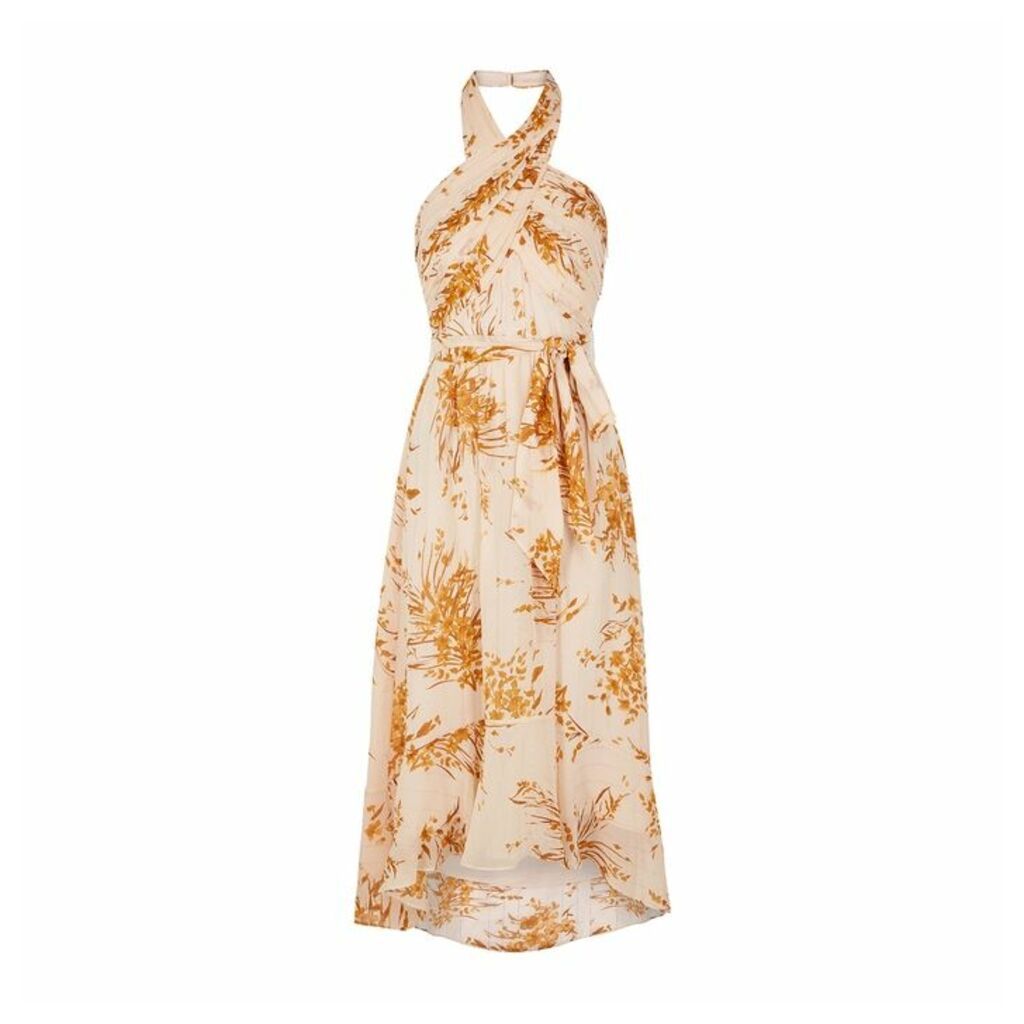 Joie Floral-print Silk-blend Midi Dress
