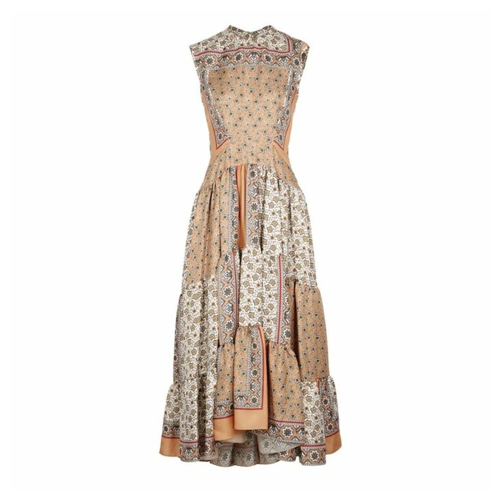 Chloé Printed Silk-twill Midi Dress