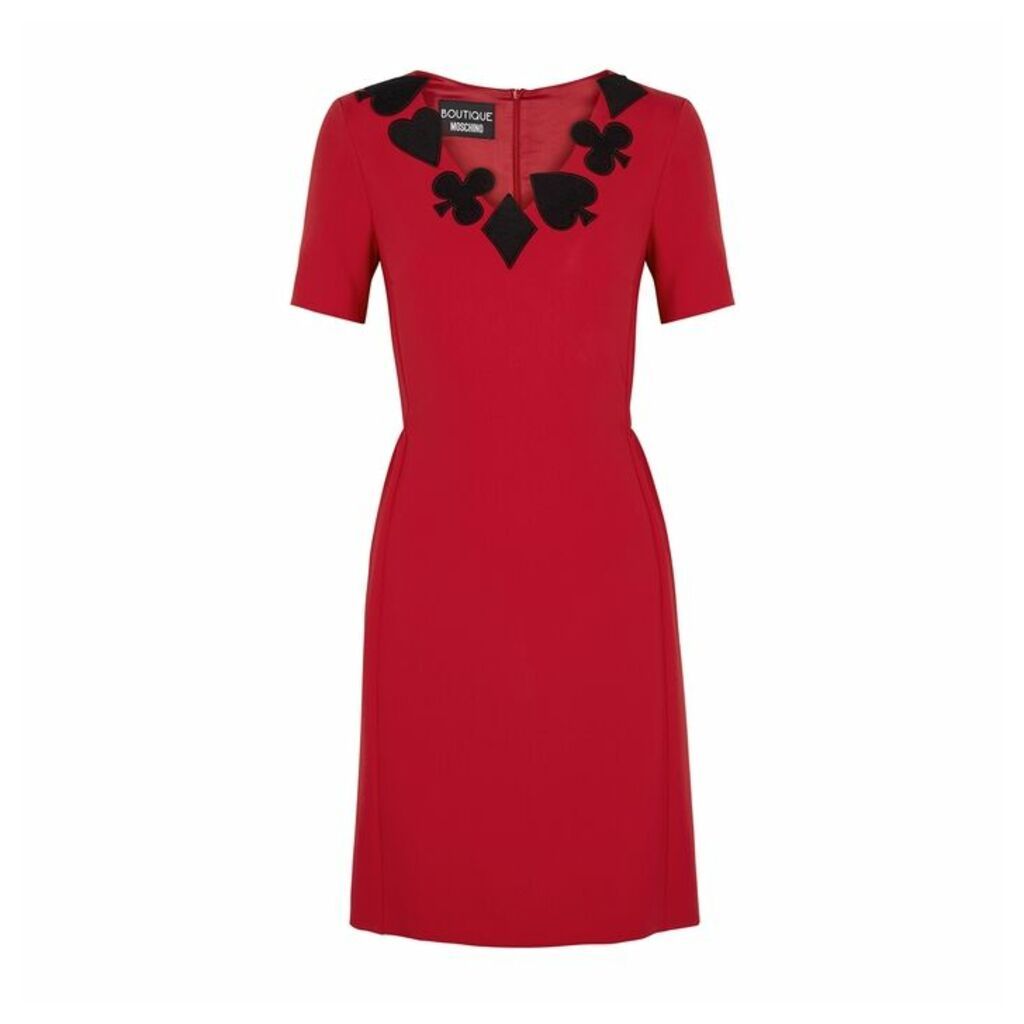 Boutique Moschino Red Appliquéd Dress