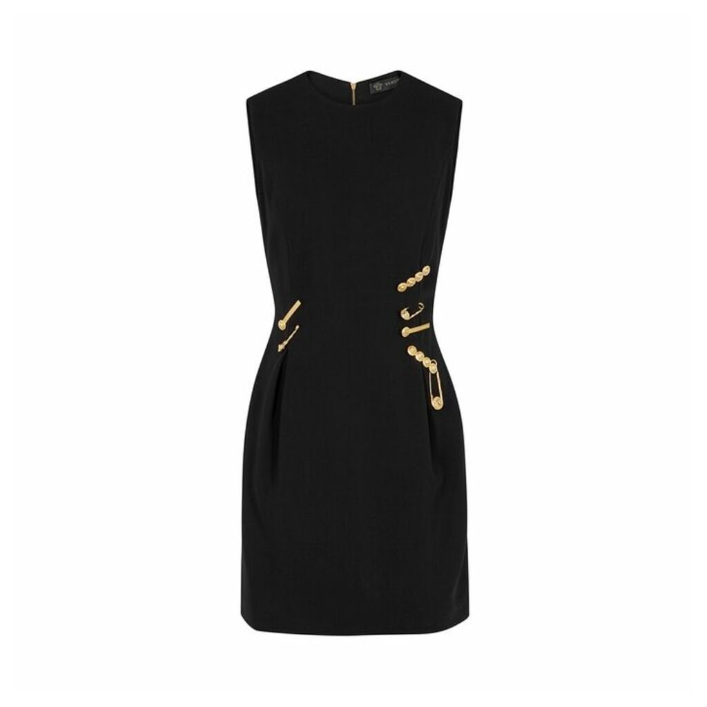 Versace Black Embellished Mini Dress