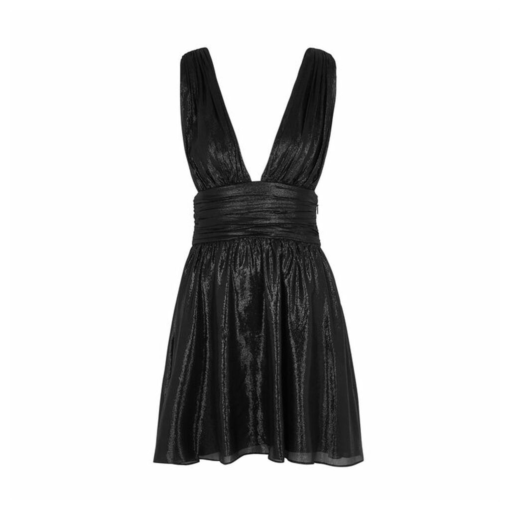 Saint Laurent Black Lamé Mini Dress