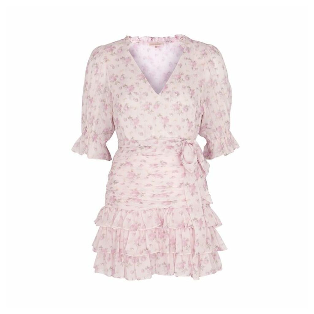 LoveShackFancy Hannah Floral-print Silk Mini Dress