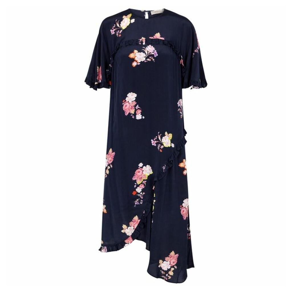 Preen Line Peni Navy Floral-print Midi Dress