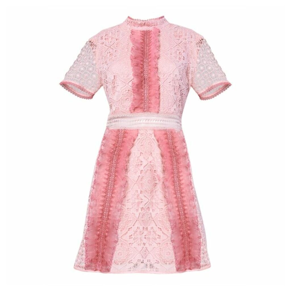 True Decadence True Decadence Blush Pink Two Tone Lace Mine Dress