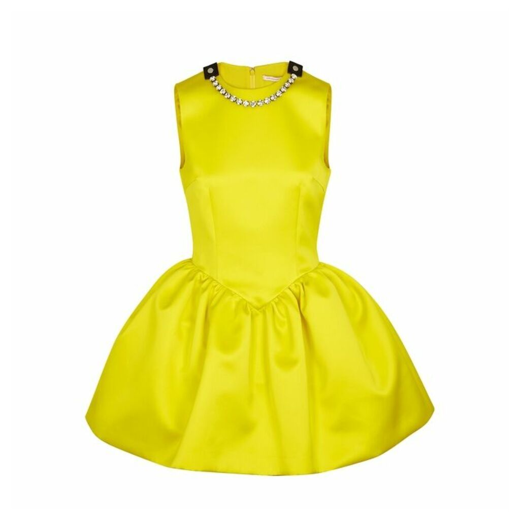 Christopher Kane Cupcake Yellow Satin Mini Dress