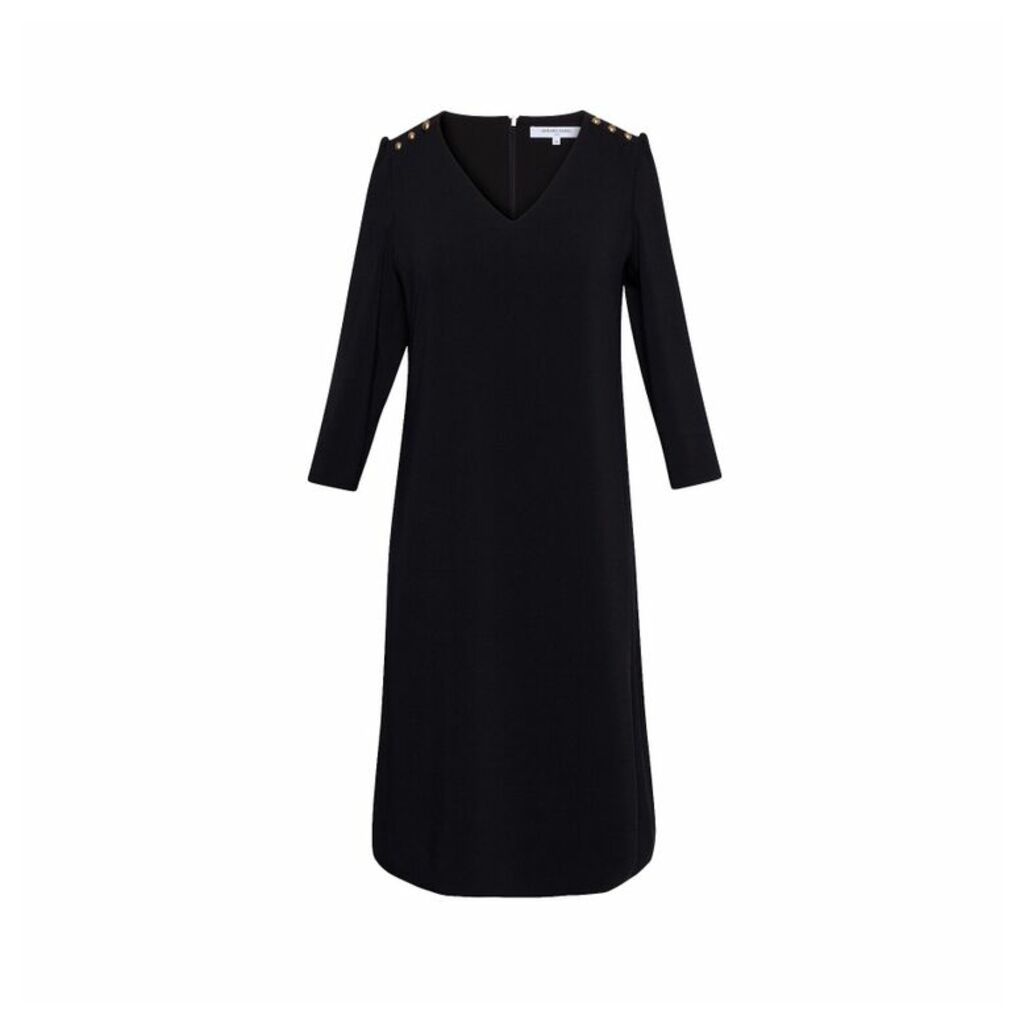 Gerard Darel Straight-cut Crepe Daryl Dress With Buttons