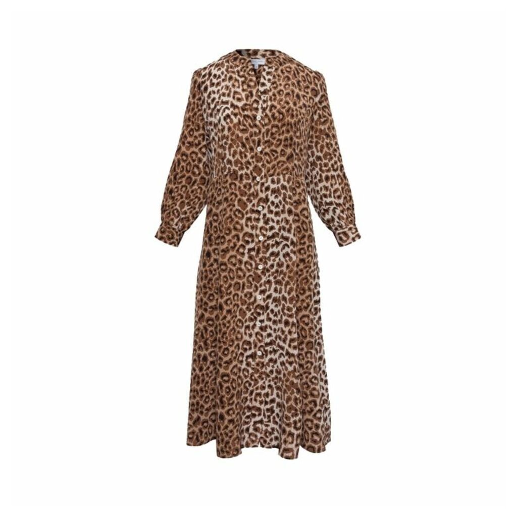 Gerard Darel Long Leopard-printed Silk Darielle Dress