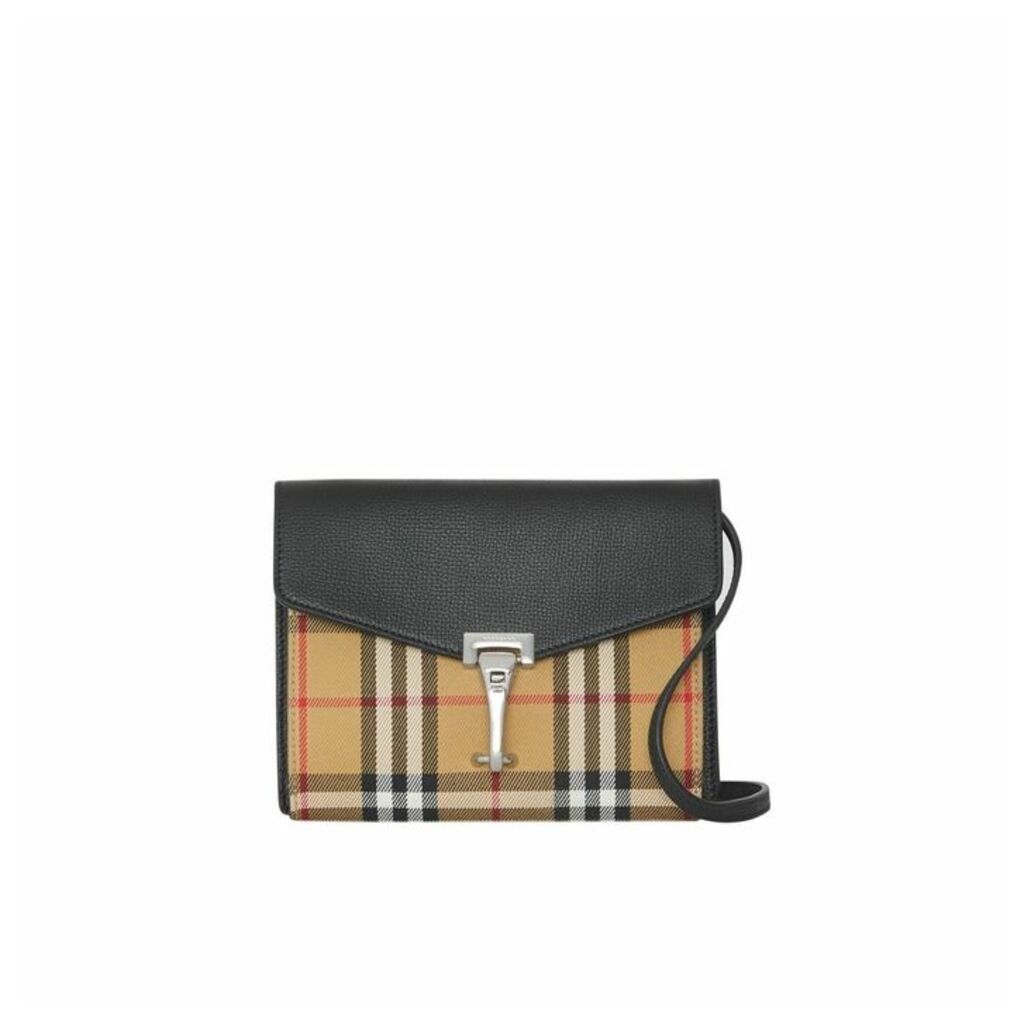 Burberry Mini Leather And Vintage Check Crossbody Bag