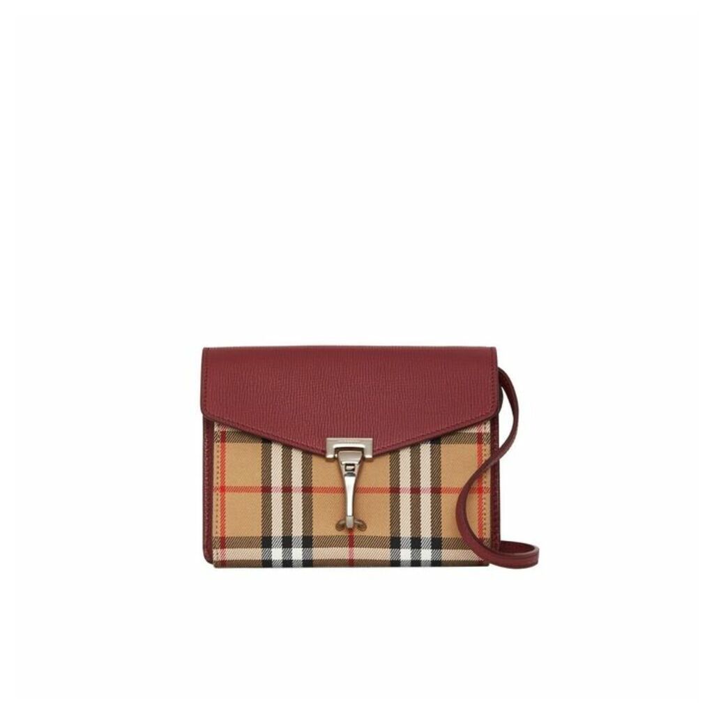 Burberry Mini Leather And Vintage Check Crossbody Bag