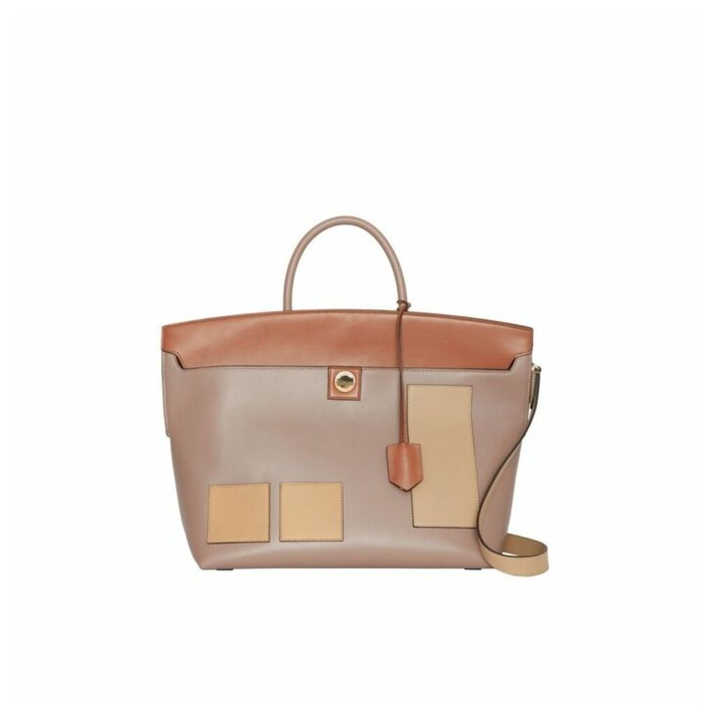 Burberry Leather Society Top Handle Bag
