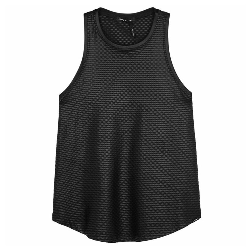 Koral Activewear Aerate Netz Black Stretch-jersey Top