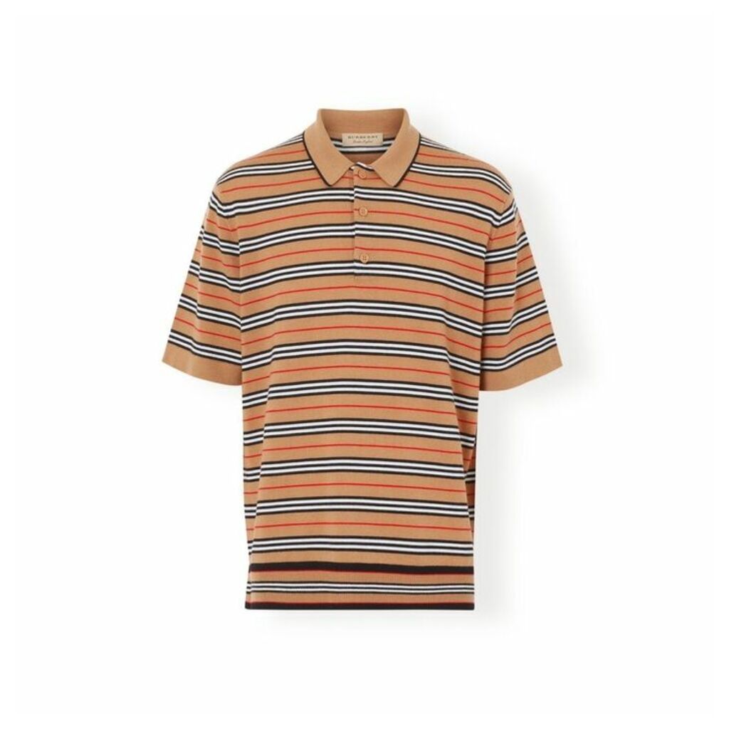 Burberry Icon Stripe Merino Wool Polo Shirt