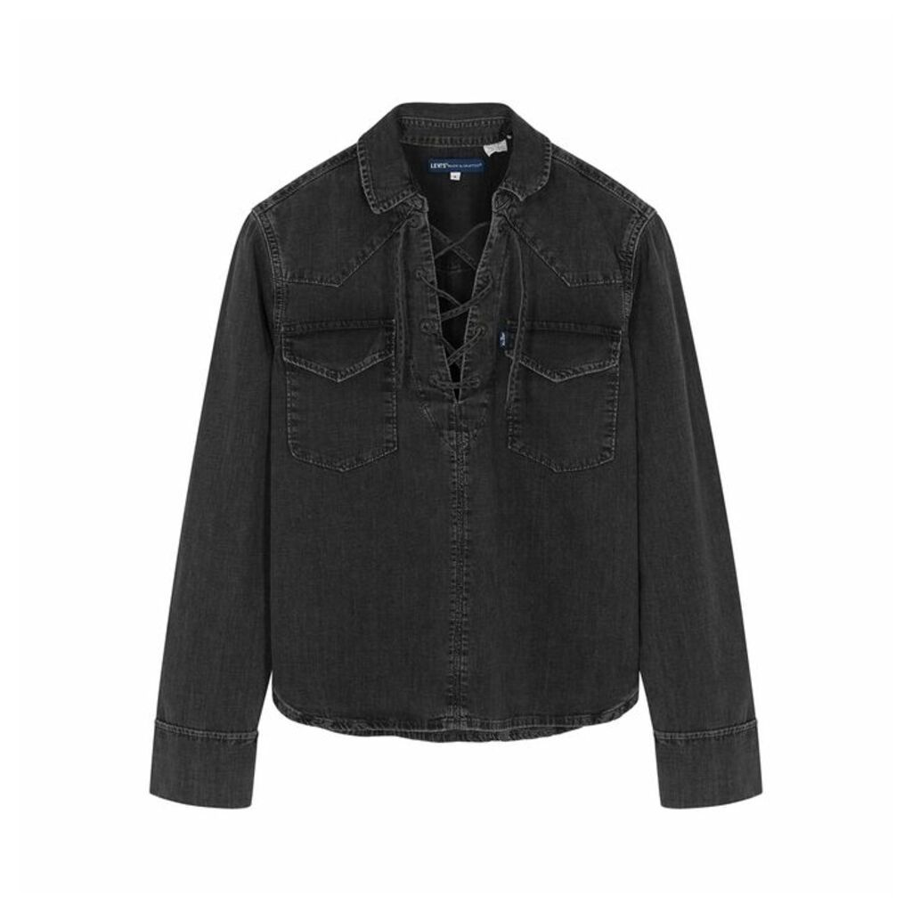 Levi's Made & Crafted Black Lace-up Denim Top