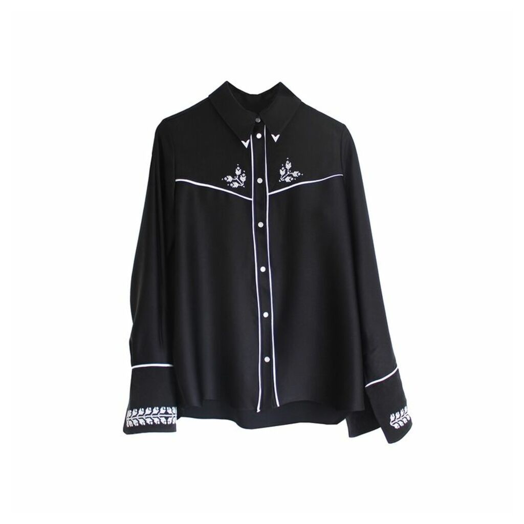 Florence Bridge Embroidered Cowboy Shirt (black)