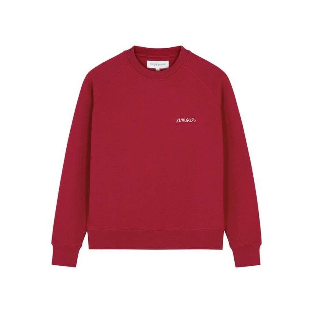 Maison Labiche Amour Red Cotton Sweatshirt