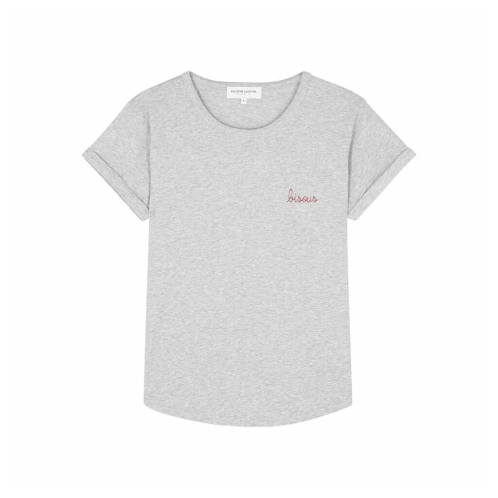 Maison Labiche Bisous Grey Cotton T-shirt
