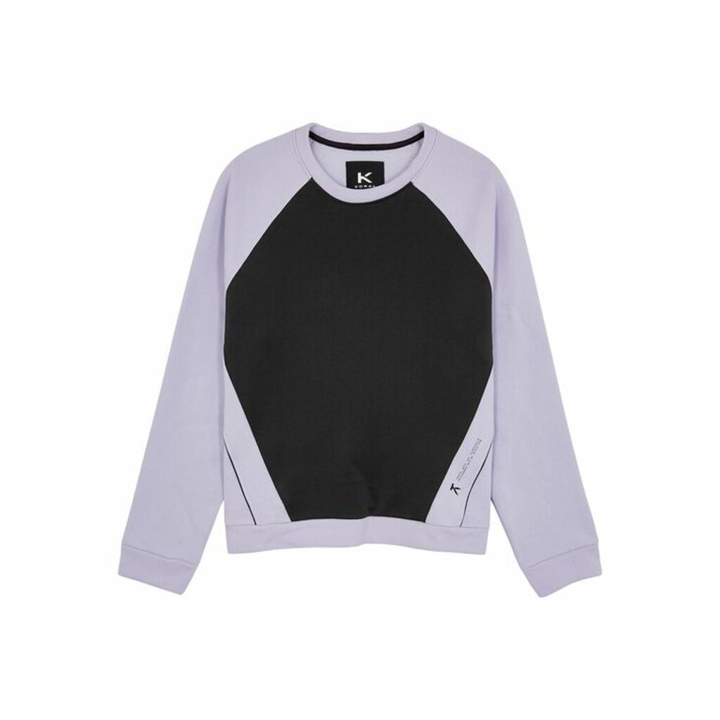 Koral Activewear Lilac And Black Cotton-blend Sweatshirt