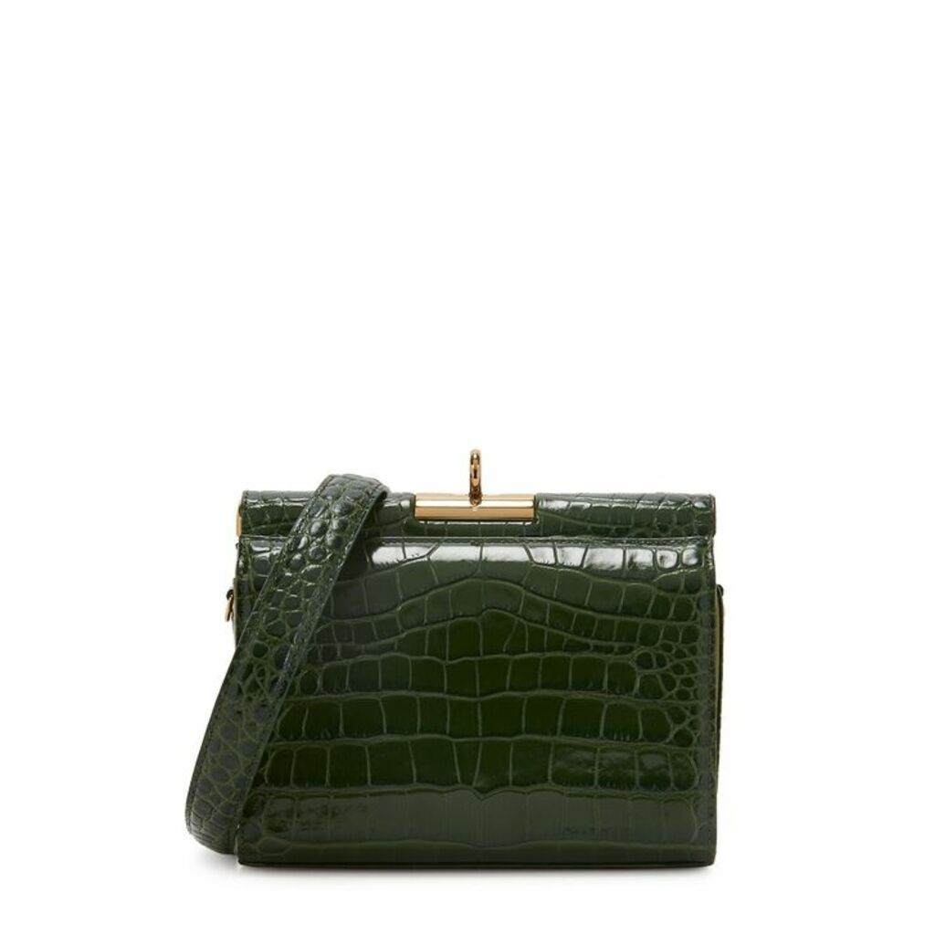 GU DE Gemma Green Leather Shoulder Bag