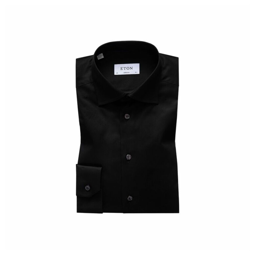 Eton Black Signature Twill Shirt - Super Slim Fit